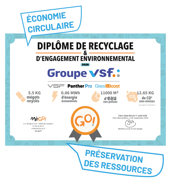 Diplôme de recyclage et d'engagement environnemental 2026 - Groupe VSF